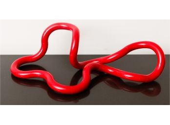 Zawitz Richard - Red Plastic Tangle - 1982 MetalArt - Sculpture Multiple Modular W/ Red Plastic Joints