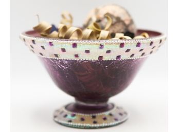Purple Glass Potpourri Vase - 4' Tall - Potpourri Included