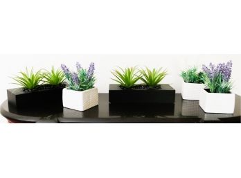 Lot Of 5 Decorative Faux Plants - Home Decor - Lavender  & Succulent
