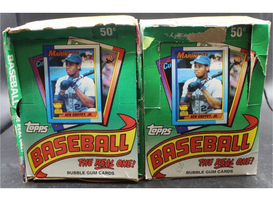 2 Boxes Of Topps 1990 Bubble Gum Baseball Cards