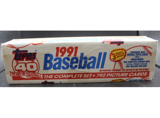 Set Sealed Of Topps 1991 Baseball Cards