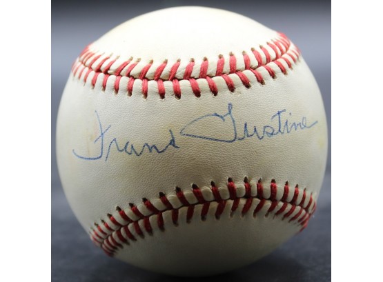 Frank Gustine Signed Baseball Official Ball National League William D. White Pres.