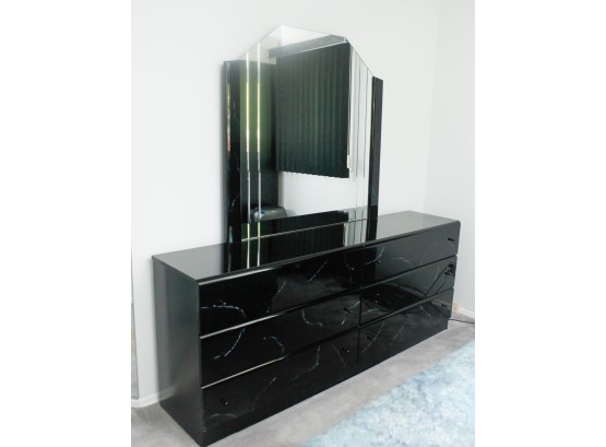 Millenium - Dresser With Mirror - 6 Drawer - Formica Finish - L73.5' X H29.5 X D16.5' - Mirror L44' X H42'