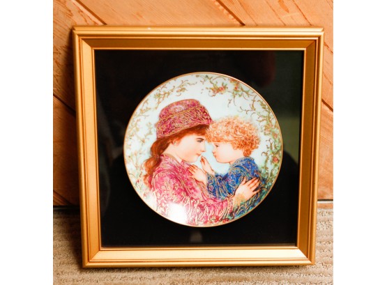 Hibel Decorative Plate - Framed - Plate #5630B - 'Sarah & Tess'