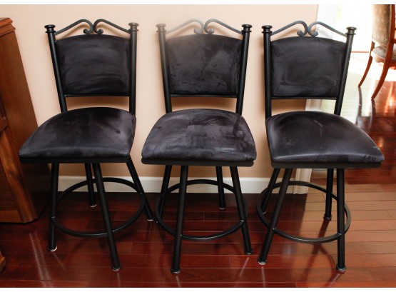 Lot Of 4 Stunning Bar Stool W/ Back Support - L18' X H40.5' X D16'