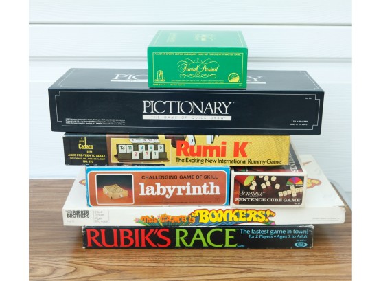 Lot Of Assorted Board Games - Crossword Cubes - Trust Me - Trivial Pursuit - Candy Land - Upwords - Pictionary