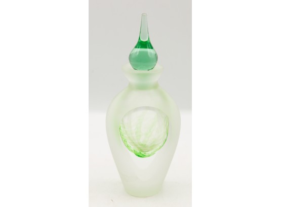 Stylish Art Glass Perfume Bottle W/ Glass Top- Art Glass Perfume Bottle