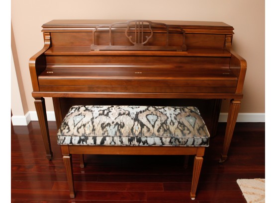 Upright SOHMER & Co Console Piano W/ Cushion Bench - 229089#34AX  - Bench L35' X H21' X D15'