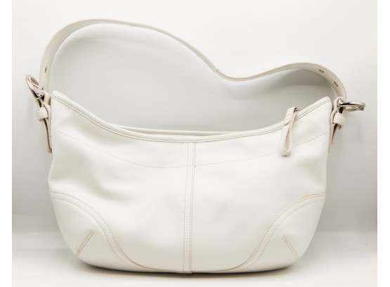 White Leather Coach Bag - No J04D-9464
