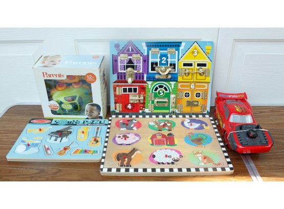 Lot Of Children Toys - 3 Puzzles - 2 Remote Control Race Cars -