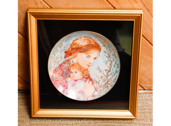 Hibel Decorative Plate - Framed - Plate #8820A - 'Emily & Jennifer'