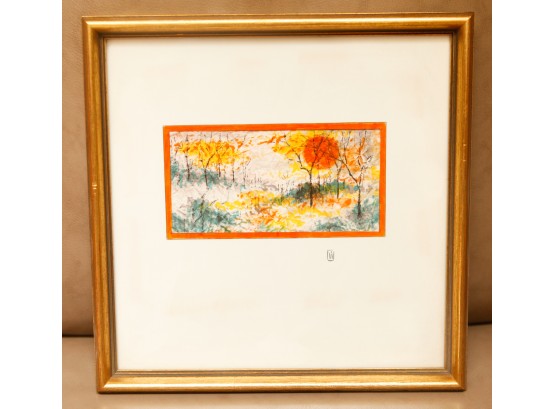 Beautiful Watercolor On Paper - Framed - Stamped On Bottom Right