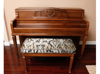 Upright SOHMER & Co Console Piano W/ Cushion Bench - 229089#34AX  - Bench L35' X H21' X D15'
