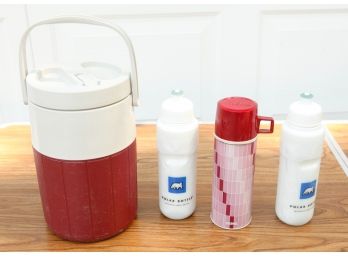 Retro - Coleman Polylite 1 Thermos And 2 Water Bottles