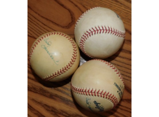 Lot Of Three Autographed Baseballs