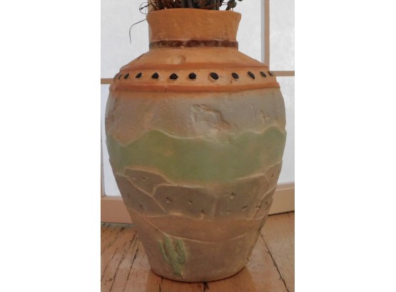 Southwestern Desert Decorative Plant Vase With Faux Plant