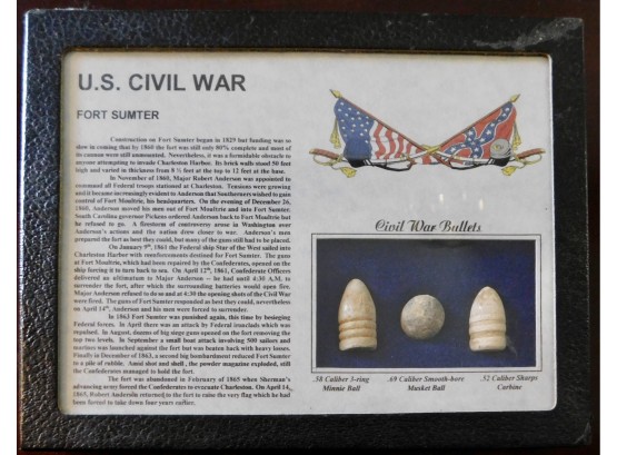 U.S. Civil War Fort Sumter Memorabilia Plaque