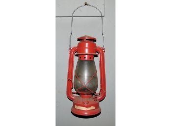 Vintage Deitz Style Red Metal Kerosene Lantern