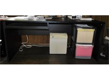 Black Office Desk With Pullout Keyboard Drawer