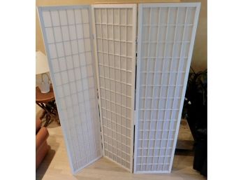 Privacy Screen Pair Of White Framed Canvas Room Dividers