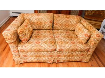 Mid-Century Upholstered Love Seat - Floral - Pillows Included - L58' X H26' X D33.5'