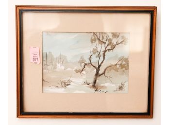 Beautiful Watercolor On Paper - Framed - No Signature - L11' X H9'