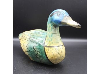 Hand Painted Wooden Decoy Duck
