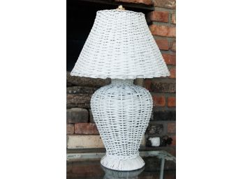 Unique Wicker Lamp & Lampshade - Tested -