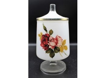Frosted White Glass Apothecary Jar
