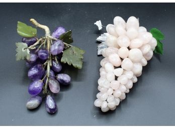 Pair Of Decorative Onyx Grapes