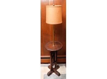 Mid Century Floor Lamp W/ Attached Table / Circa  - L13.5' X H53.5'  - Tested