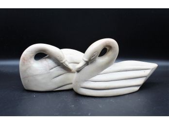 Pair Of Donelan De-mar Ceramic Swans