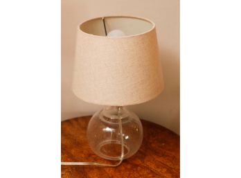 Round Glass Lamp W/ Lamp Shade - 10' Round X H16'