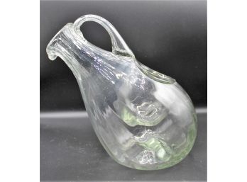 Leaning Wine Pitcher Carafe, Clear Crystal Glass Decanter