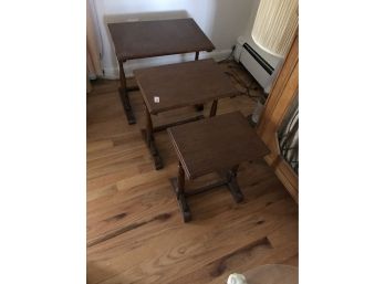 Beautiful Set Of 3 Wooden Nesting Tables