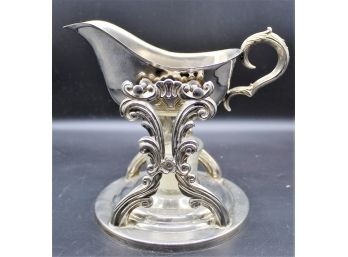 Vintage FB Rogers Silver-plated Gravy Boat With Warming Stand