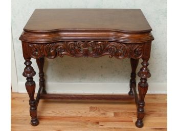 Antique Ornate Carved Stylish Accent Table - L30.5' X H28.5' X D18'