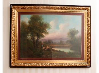 Stunning Landscape Painting - Oil On Board - No Signature - L35' X H27.5'