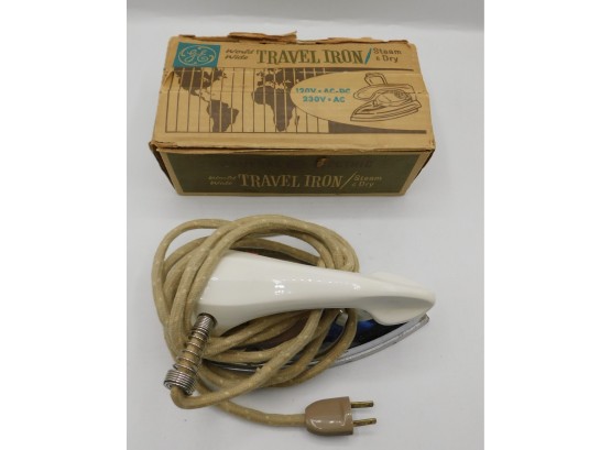 Vintage General Electric Travel Iron Steam And Dry In Box