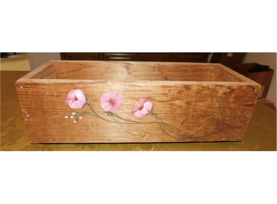 Decorative Hand-painted Floral Pattern Wood Planter Box