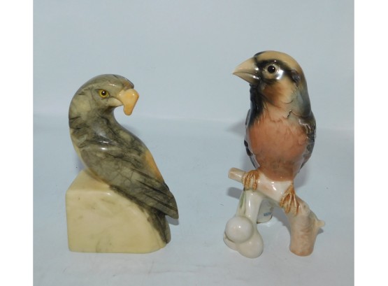 Pair Of Hand-painted Bird Figurines By W Goebel