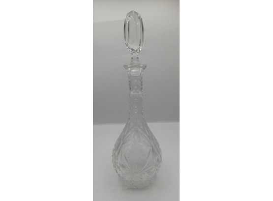 Lovely Cut Glass Floral Decanter With Stopper
