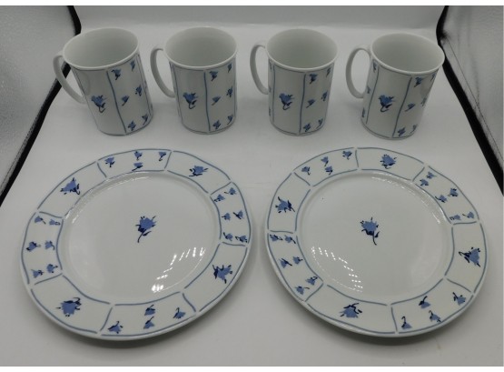 Lovely Set Of Block Spal Blue Fields Mugs And Dishes