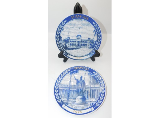 Pair Of Hand Painted Decorative Plates Made Exclusively For Chateau Inc