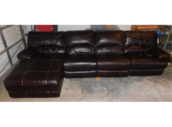 Comfortable Faux Leather Electric Sectional Couch
