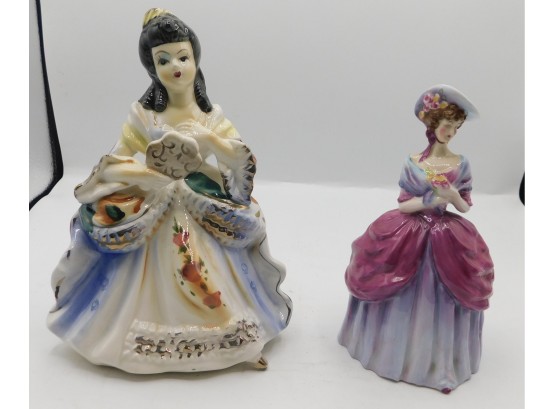 Pair Of Rosina Hand-painted Fine Bone China Figurines