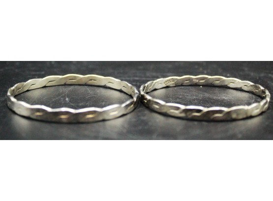 Pair Of STAMPED Mexican Silver Bracelets