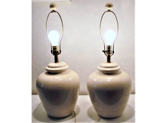 Pair Of Vintage Ceramic Lamps