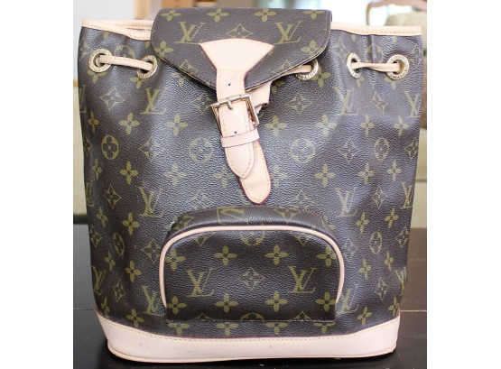 Louis Vuitton Inspired Montsouris Cloth Backpack