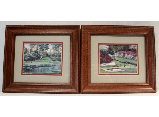 Pair Of Framed Golf Mural's